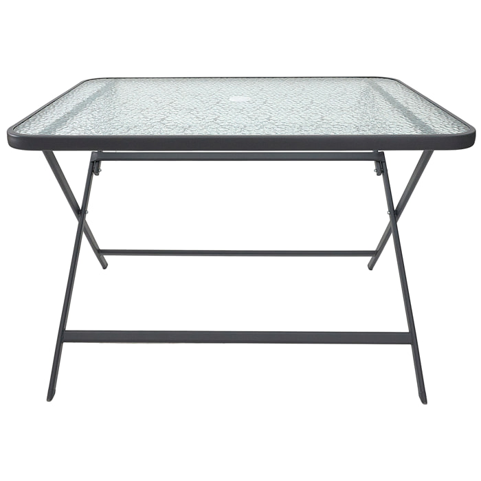 Table Verre Trempe Formentera Gris 110x70cm