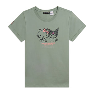 T-shirt Hello Kitty & Kuromi con stampa frontale
