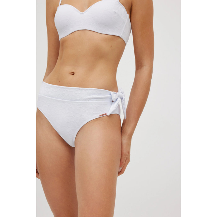 Set bikini a fascia strutturato bianco