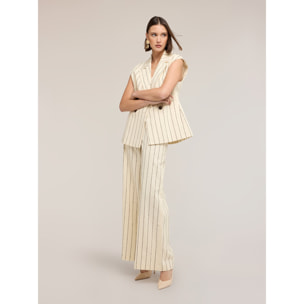 Motivi - Chaleco a rayas diplomáticas The Tailoring Lab - Beige