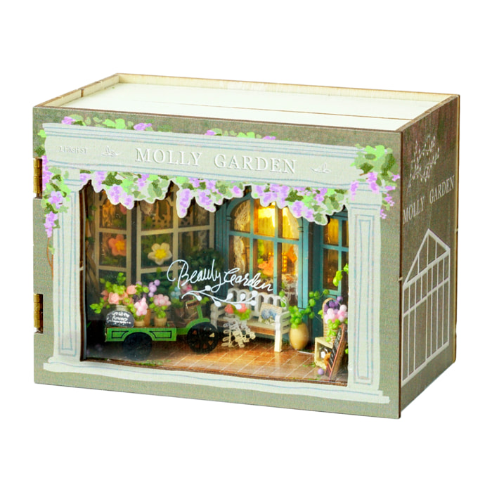 Collezione Cubo fantastico, Giardino di Molly. Modello 3D pieghevole realistico con grande dettaglio e luci LED.