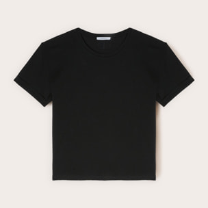 Motivi - T-shirt boxy con logo ricamato - Nero