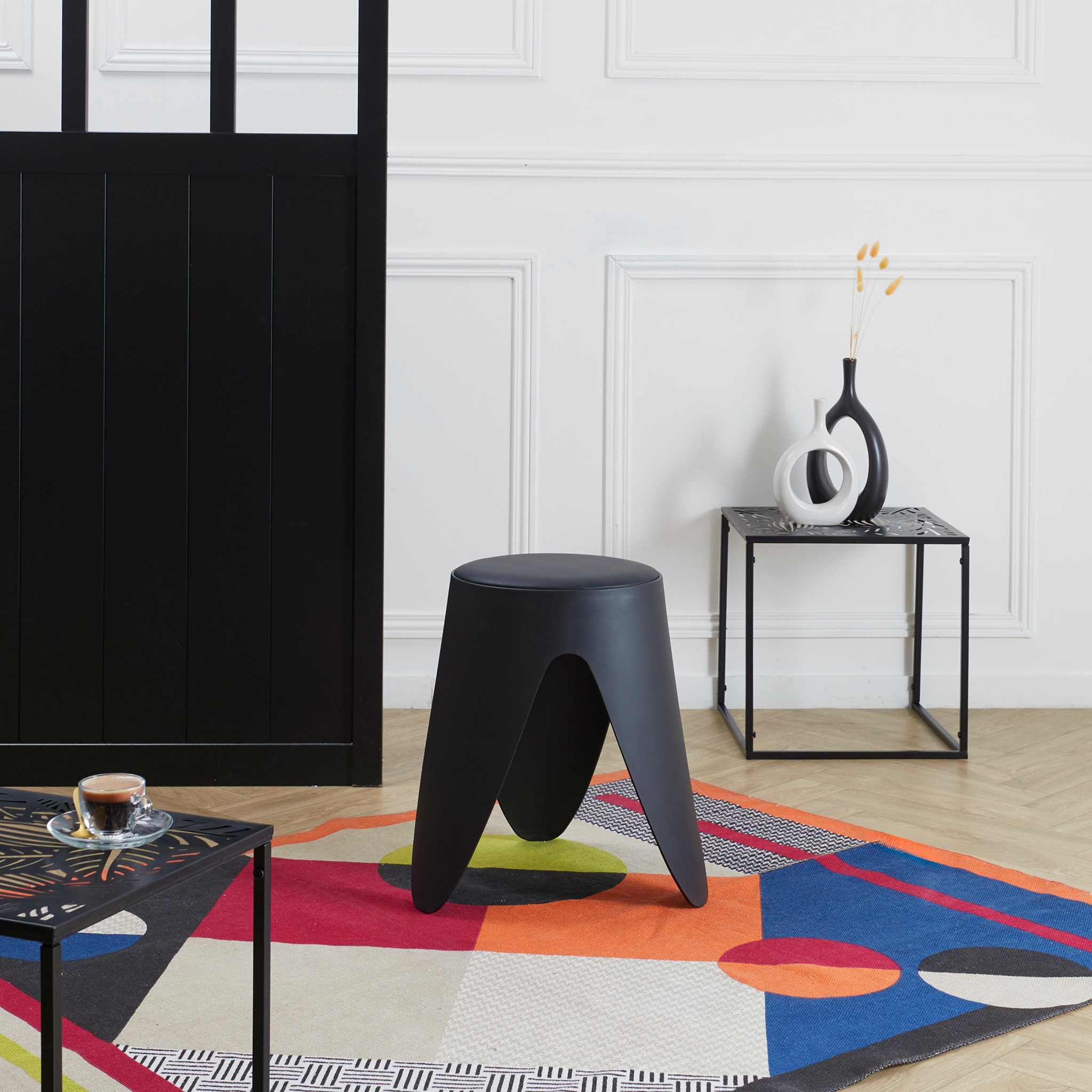 Tabouret Eve Noir - Lot de 6
