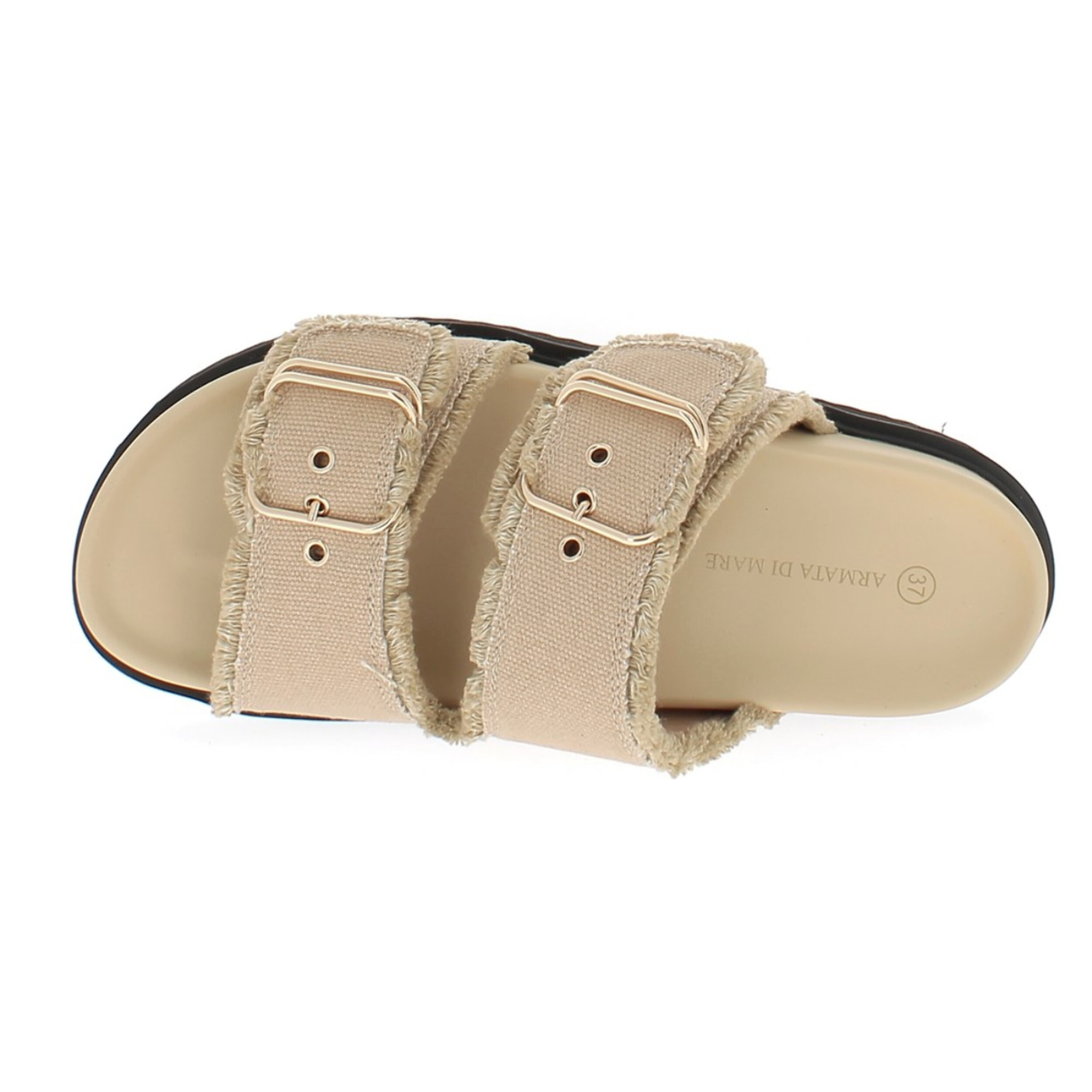 Armata di Mare Scarpe Donna Ciabatte con Doppia Fibbia AMD S61H39 Marzipan