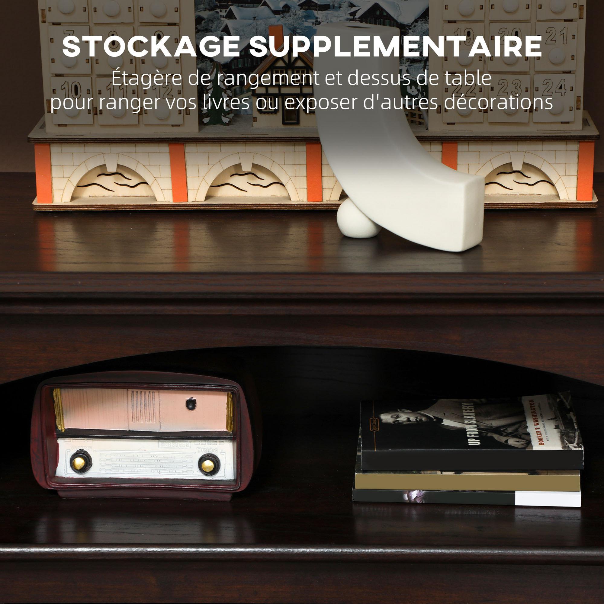 Cheminée électrique XL style classique chic 1800W  effet flammes LED réglable télécommande effet bois