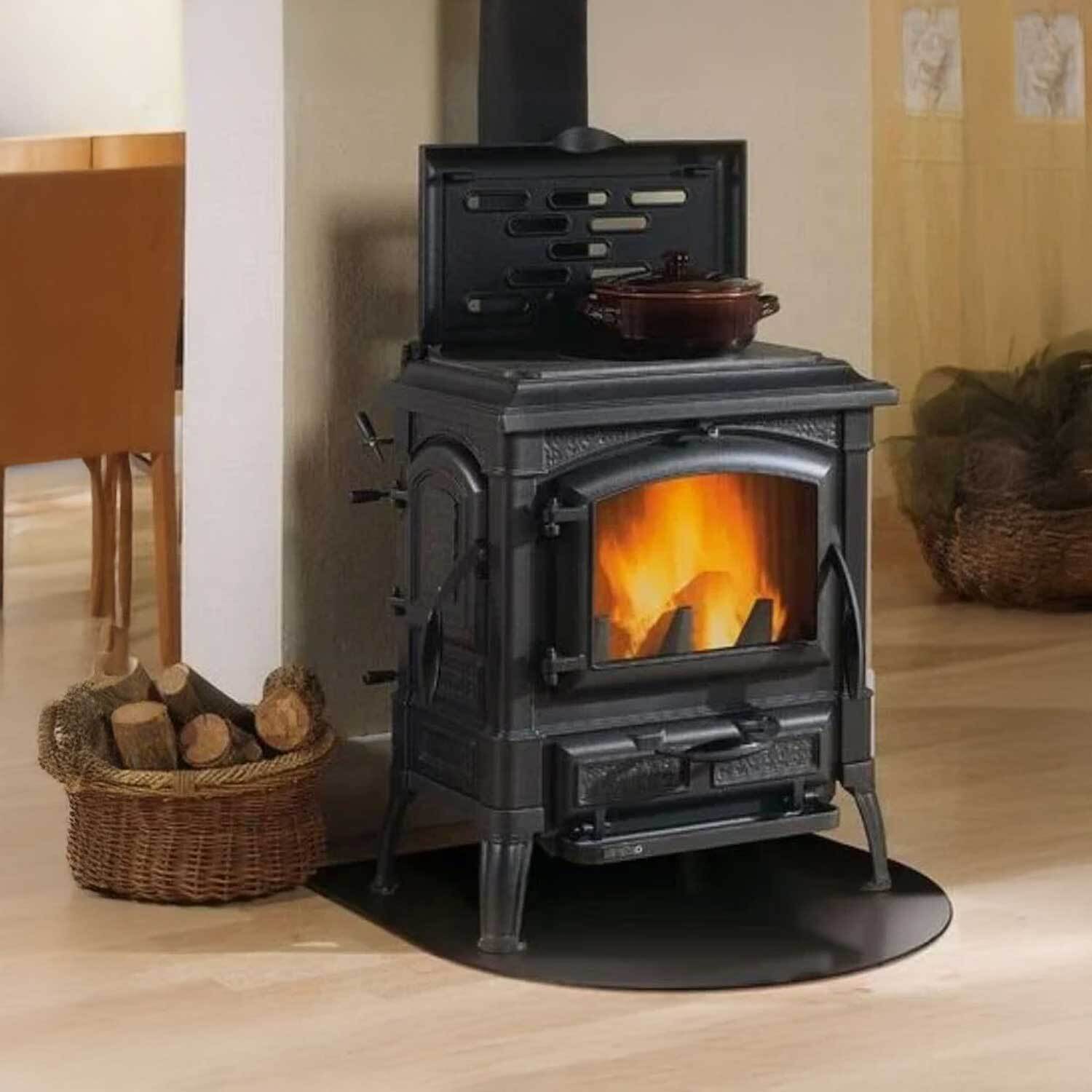 Pedana salvapavimento sotto stufa a legna e pellet in acciaio 90x80 cm