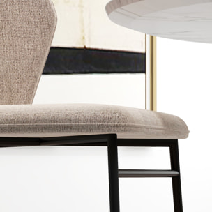 Lot de 2 chaises – Assise rembourrée – Design moderne