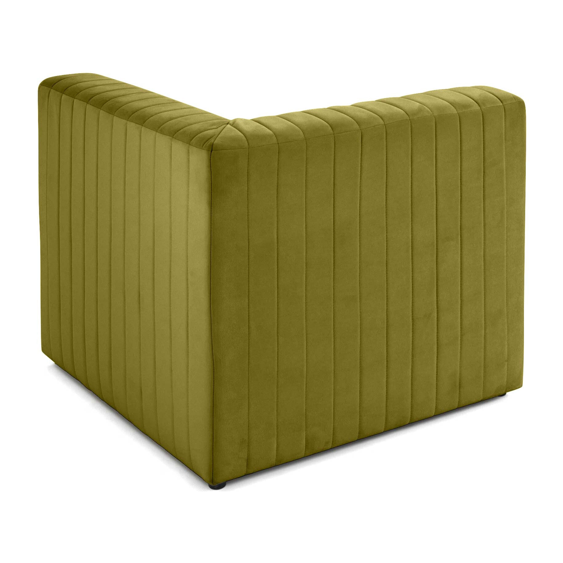 Nova - module d'assise d'angle réversible - en velours - Vert Olive
