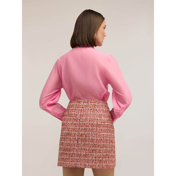 Motivi - Camisa con lazo de organza - Rosa