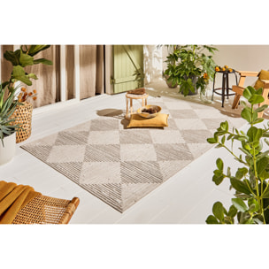 Tapis Loopin 323 Creme 200x280 cm - Motif en relief - Indoor & Outdoor