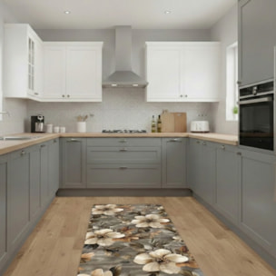 CASSESE HOME Passatoia/Tappeto Bordato in Poliestere con Retro Antiscivolo in PVC Made in Italy_Dec.1154