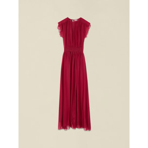 Oltre - Vestido largo en voile mezcla de seda - Rojo