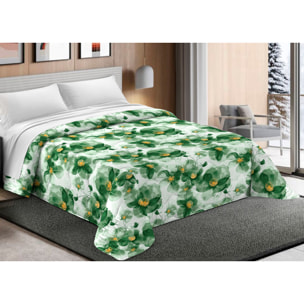 Trapunta Invernale 300gr Made in Italy Piumone Clado Linea Scaldanotti Disegno Ilenia Verde