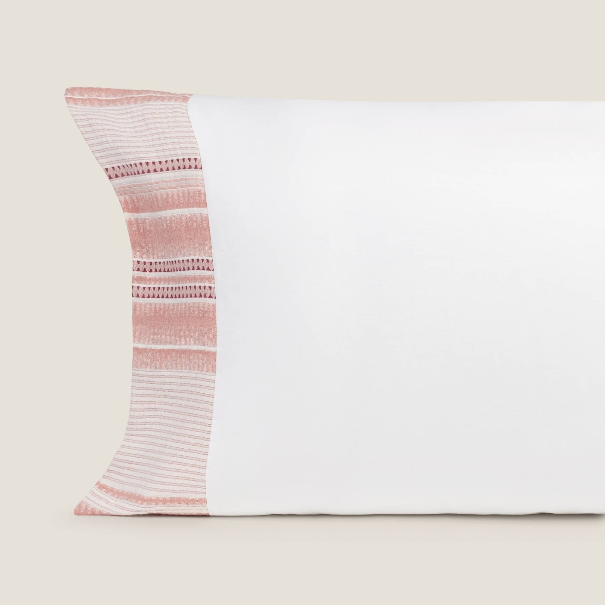 Funda almohada algodón rayas Kimle color rojo