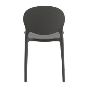 set 2 sedie impilabili in polipropilene grigio