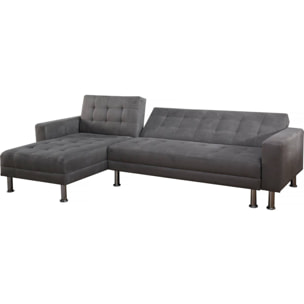 Canapé d'angle convertible et réversible "Theo"- 4 places - Gris