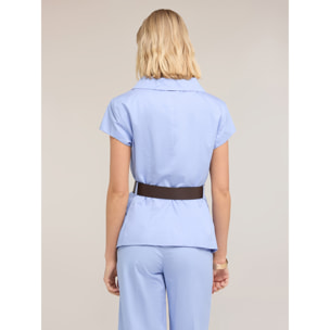 Motivi - Blazer doppiopetto a manica corta - Azzurro