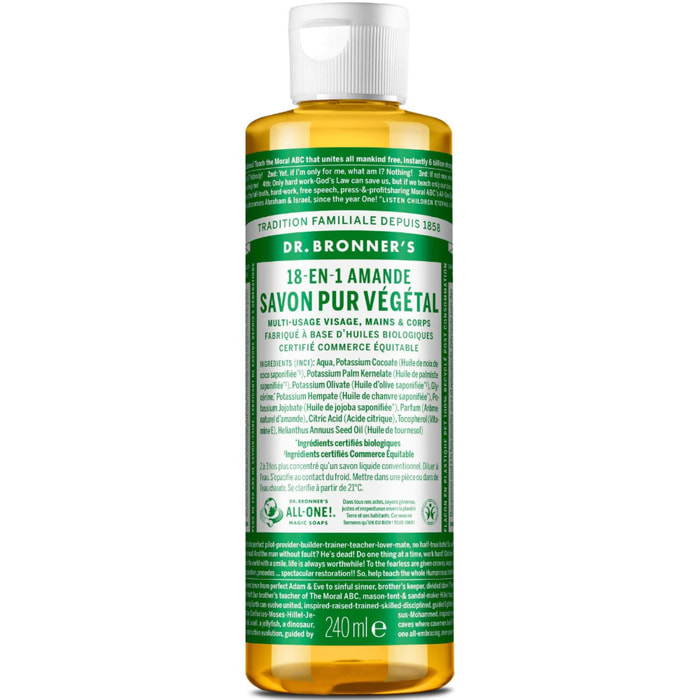 Savon liquide Amande - Un savon de Castille liquide naturel 18-en-1