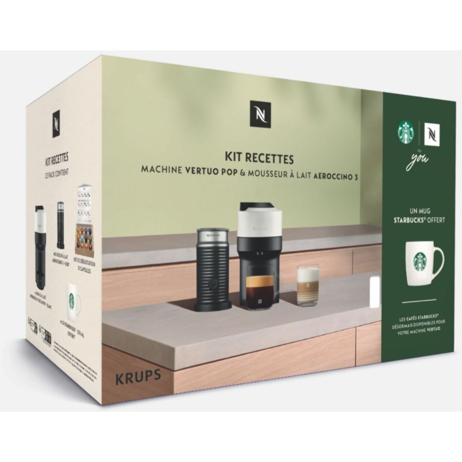 Nespresso KRUPS Vertuo POP + Aeroccino STARBUCKS