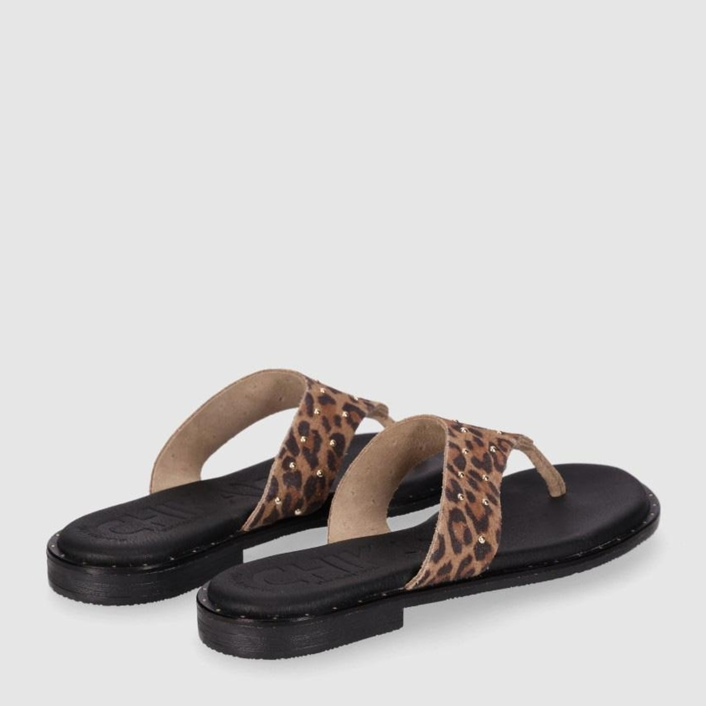 Sandalias de Serraje - Leopardo - Tacón: Bajo