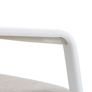 Fauteuil de jardin empilable "Diese" badiane & blanc en aluminium traité époxy