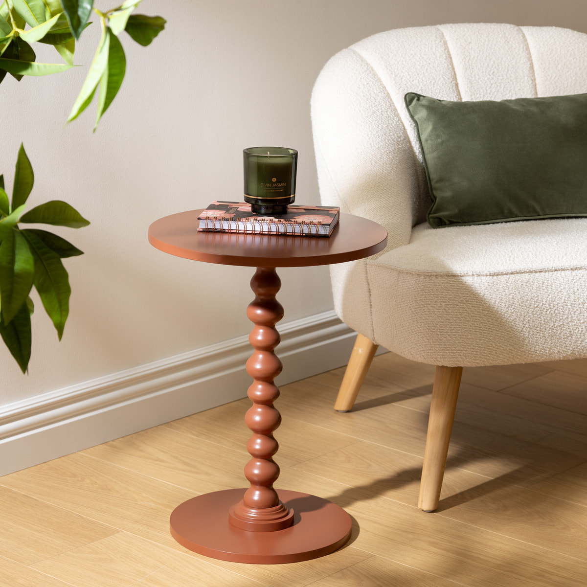 Table d’appoint "Alix" terracotta 50x38x38cm