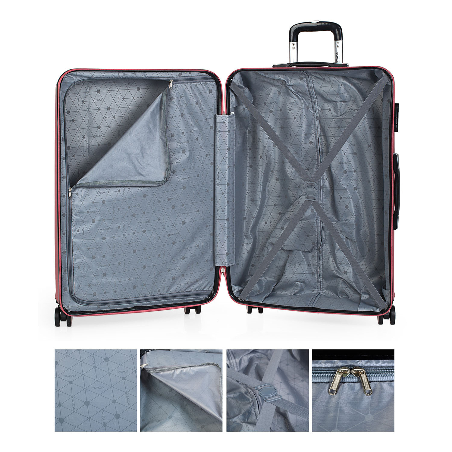 Juego De Maletas Rígidas Abs Itaca Elba Coral