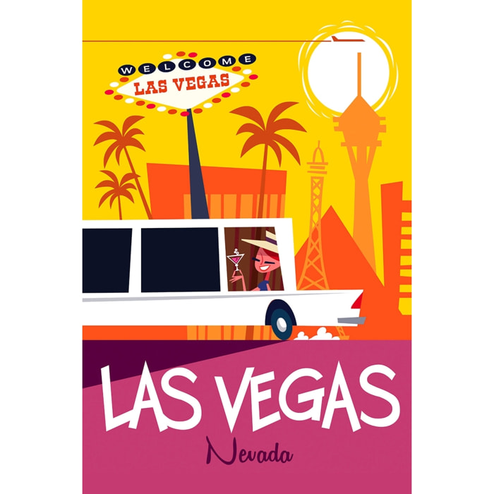 Tableau road trip à vegas Toile imprimée