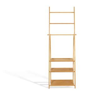 Porte-serviettes Maya 3 niveaux avec étagères en bambou