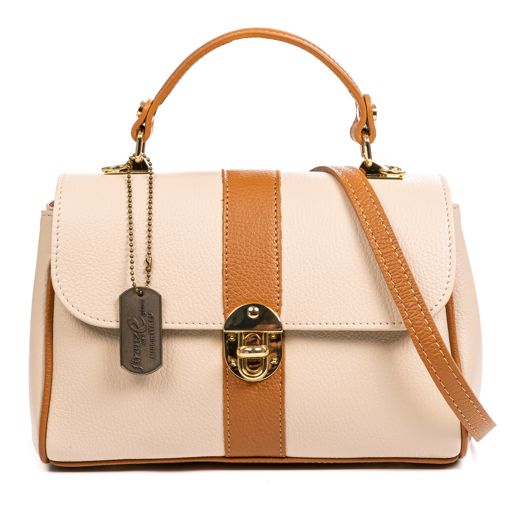 Asiago bolso de mano bandolera piel auténtica dollaro. Diseño exclusivo.