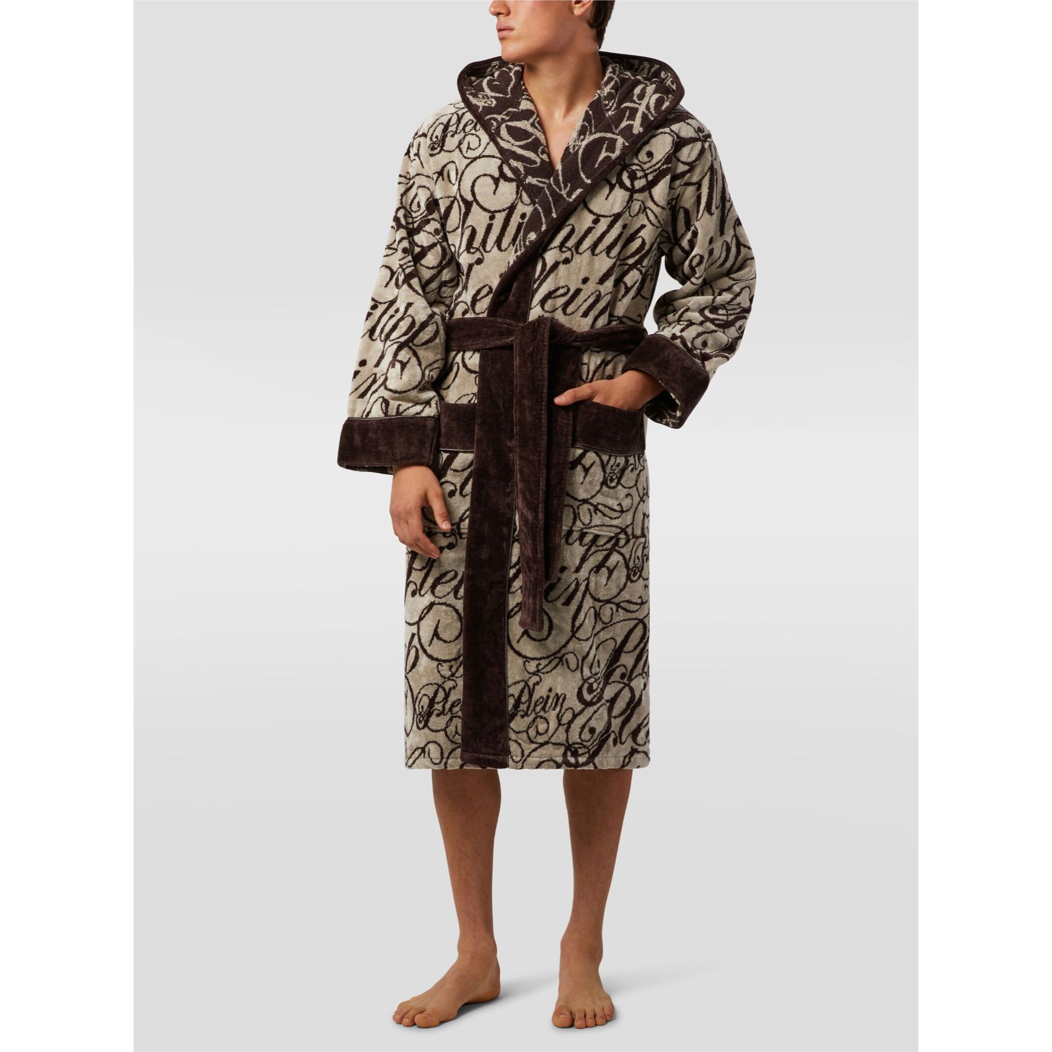 PHILIPP PLEIN Hooded Bathrobe Signature