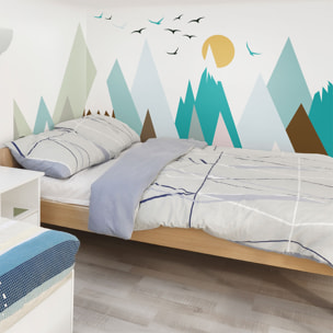 Stickers muraux enfants - Décoration chambre bébé - Autocollant Sticker mural géant enfant montagnes scandinaves OYENKA