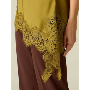 Oltre - Top lingerie asimmetrico - Verde