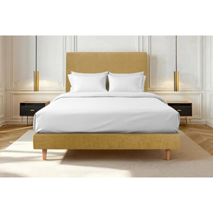 Sommier Tapissier Tissu Ep14 - pieds bois