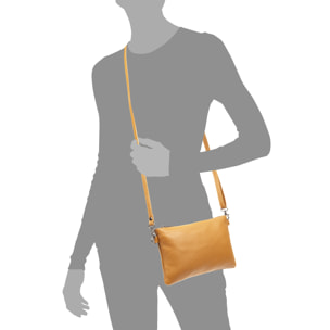 Albenga Bolso bandolera de mujer de piel auténtica acabado dollaro