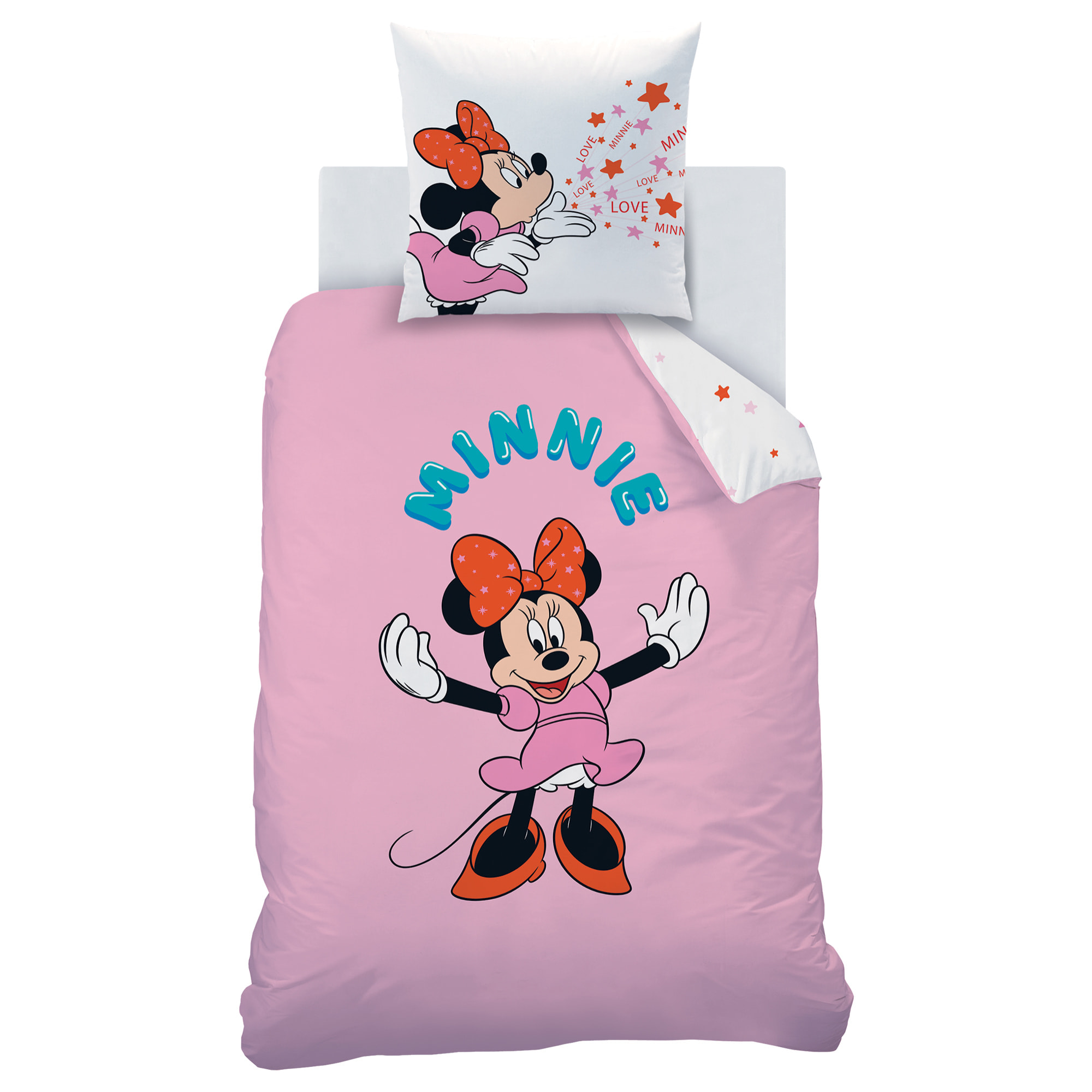 Parure de lit imprimée 100% coton, DISNEY HOME MINNIE HAPPY