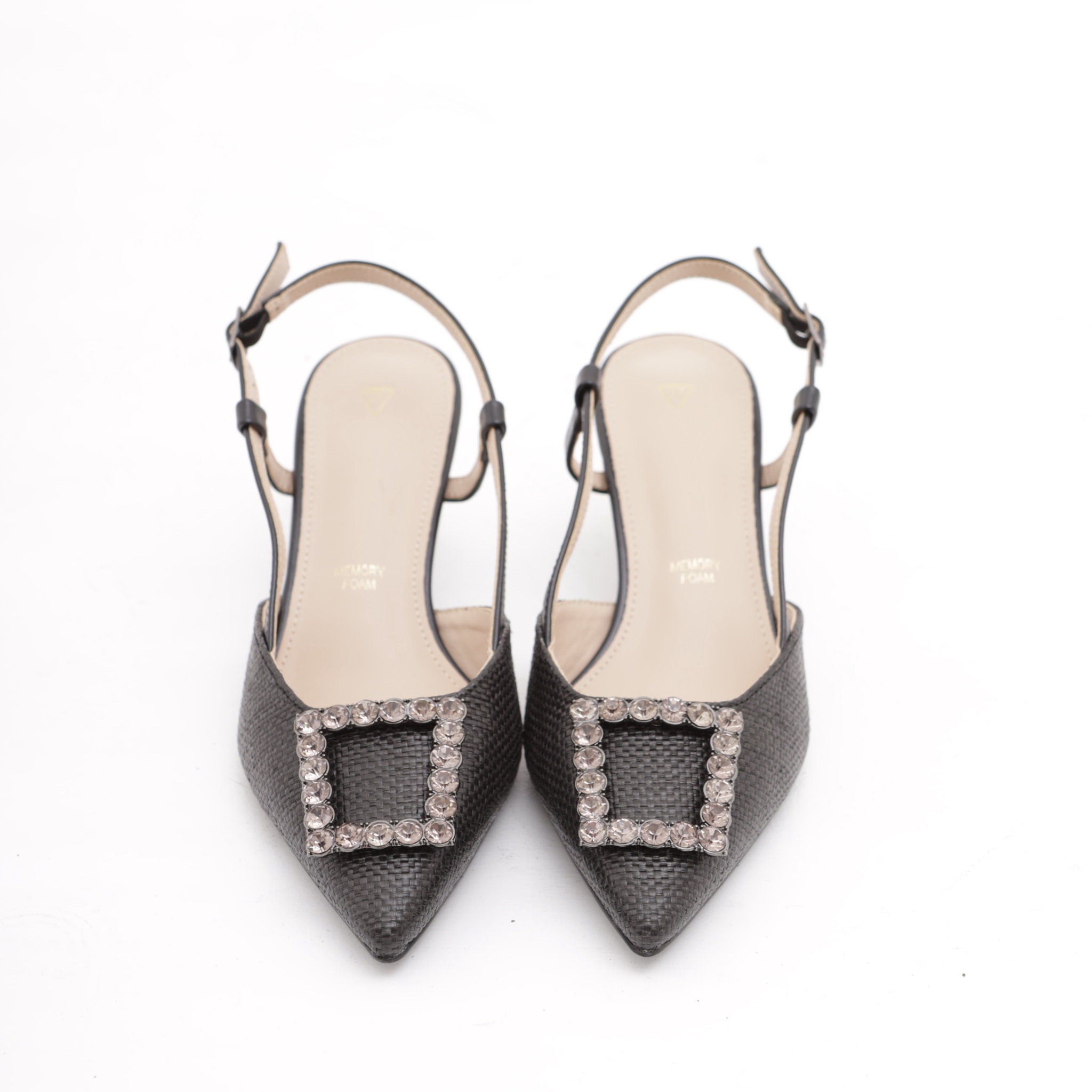 SLINGBACK CANVAS BASSA CHOCOLA' NERO