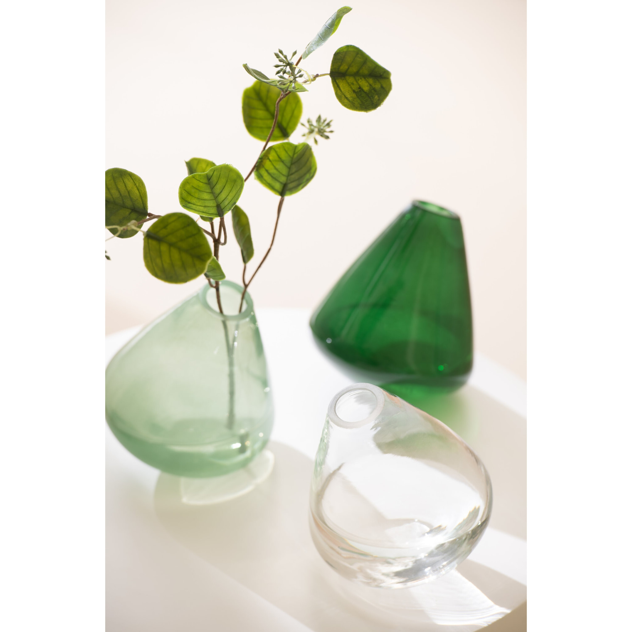 J-Line vase Topaz - verre - vert - 13.5 cm hoog