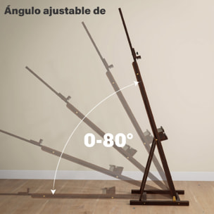 Caballete de Pintura, 230 cm, Caballete de Madera con Altura y Ángulo Ajustables, Almacenamiento, para Adultos, Artistas, Pintor, Estudiantes, Marrón