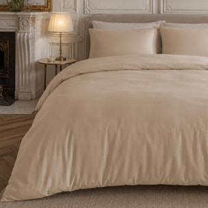 Drap housse 100% percale de coton beige- Finesse