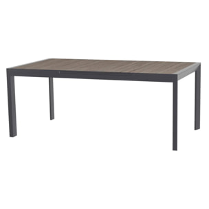 Table de jardin extensible "Evasion" seigle & graphite 10 places en aluminium traité époxy