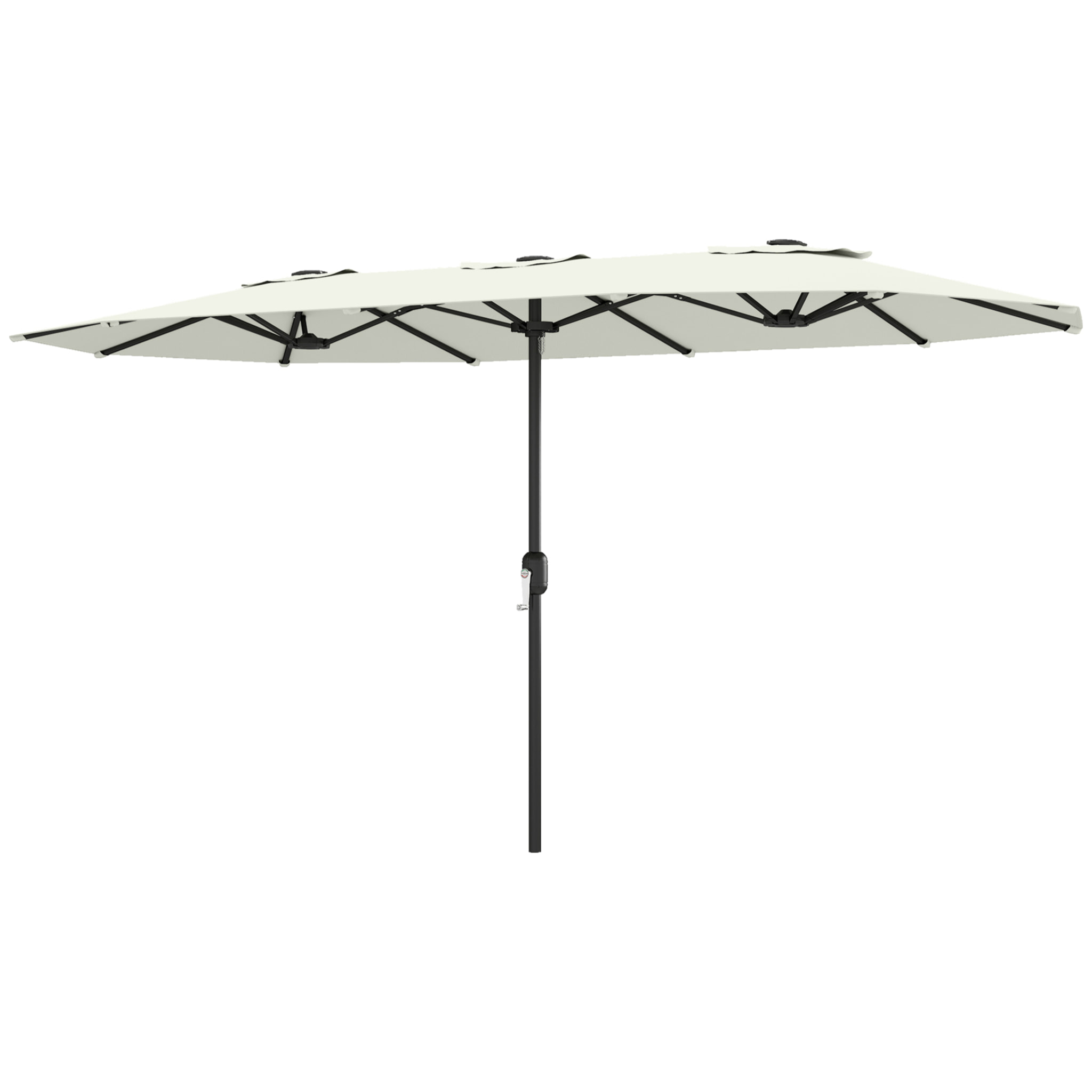 Parasol de jardin double XXL manivelle UV50+ housse de protection incluse crème