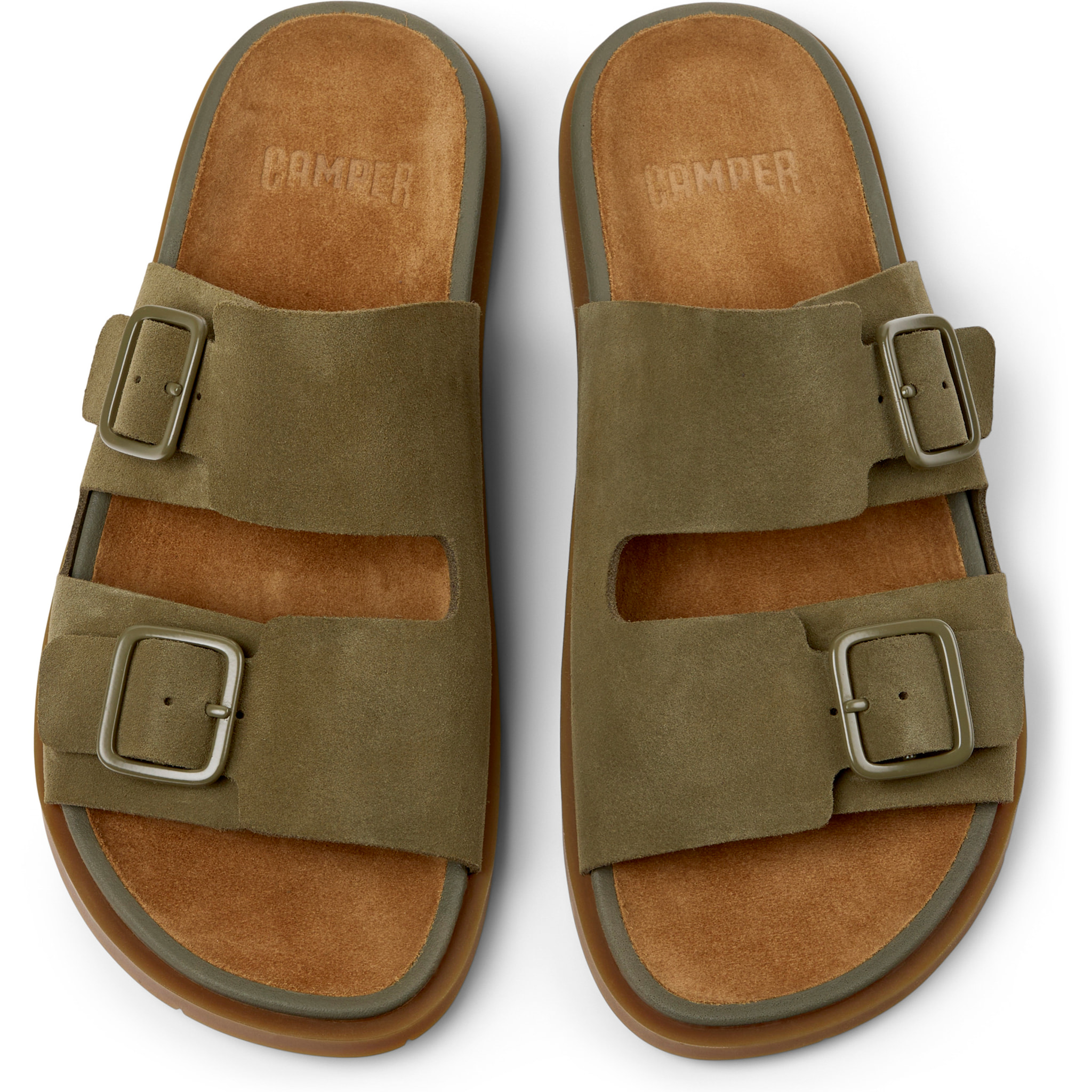 Sandalias - CAMPER Lluc Sandal - Verde - Cuero de gamuza