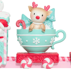 TRAIN RESINE ROSE 37,5CM