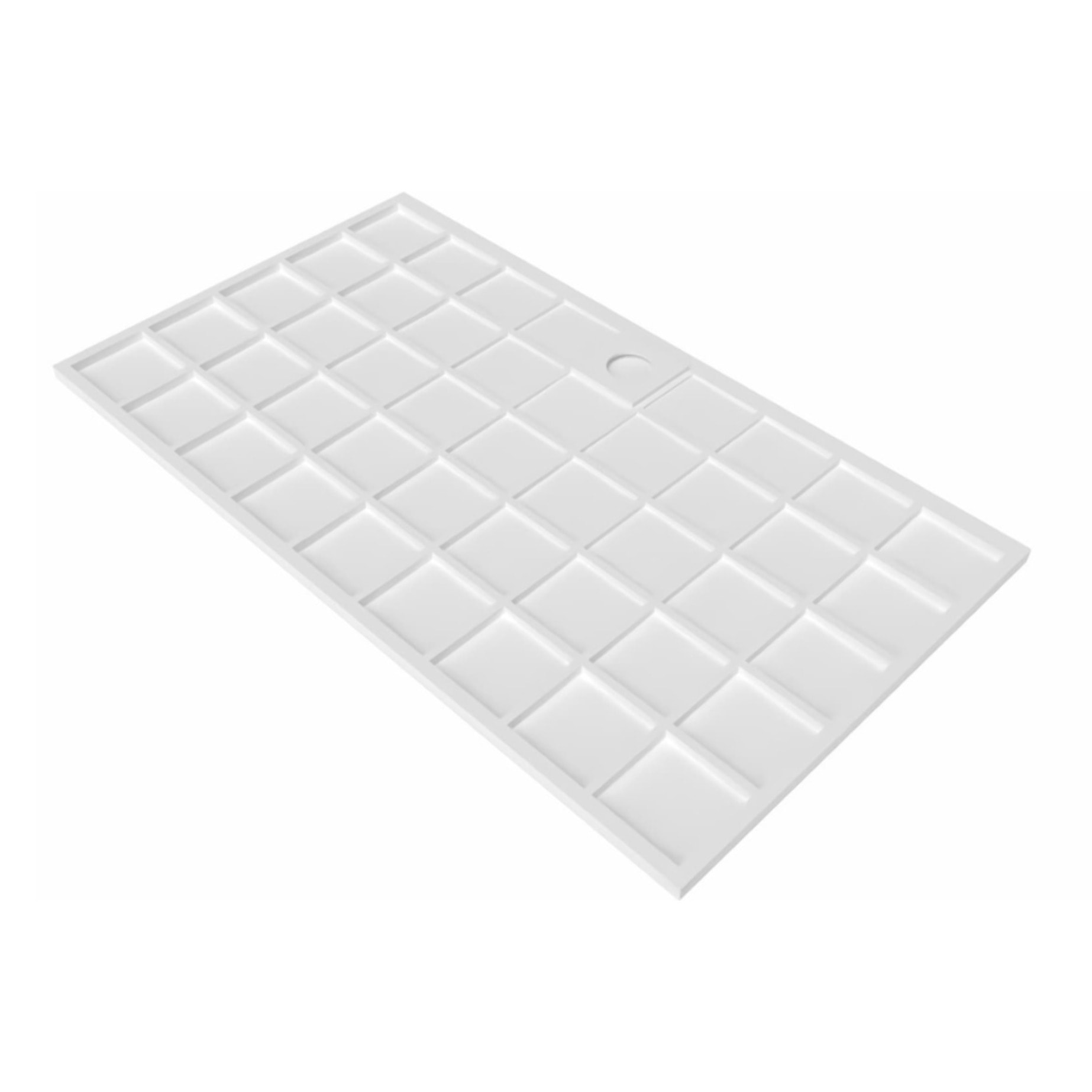 Vision Receveur de douche 140x80cm + Siphon Eslim90. Marbre coulé, blanc (SATSVVI14080B-S)