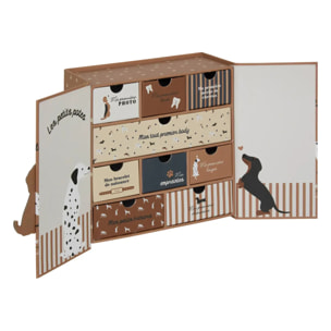 Coffret de naissance souvenirs chien 9 tiroirs beige