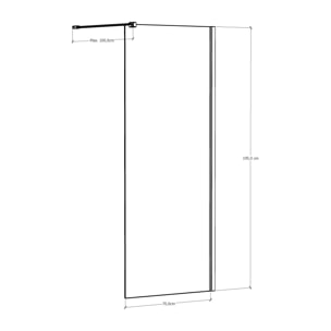 Paroi de Douche | Panneau Fixe | 70 X 195 cm | Profil Doré | Verre Tempéré de 8 mm d'Épaisseur | Traitement Anti-Calcaire | Alday