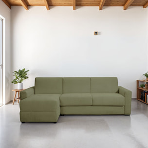 Canapé d'angle convertible express 5 places en velours côtelé - ANDREA