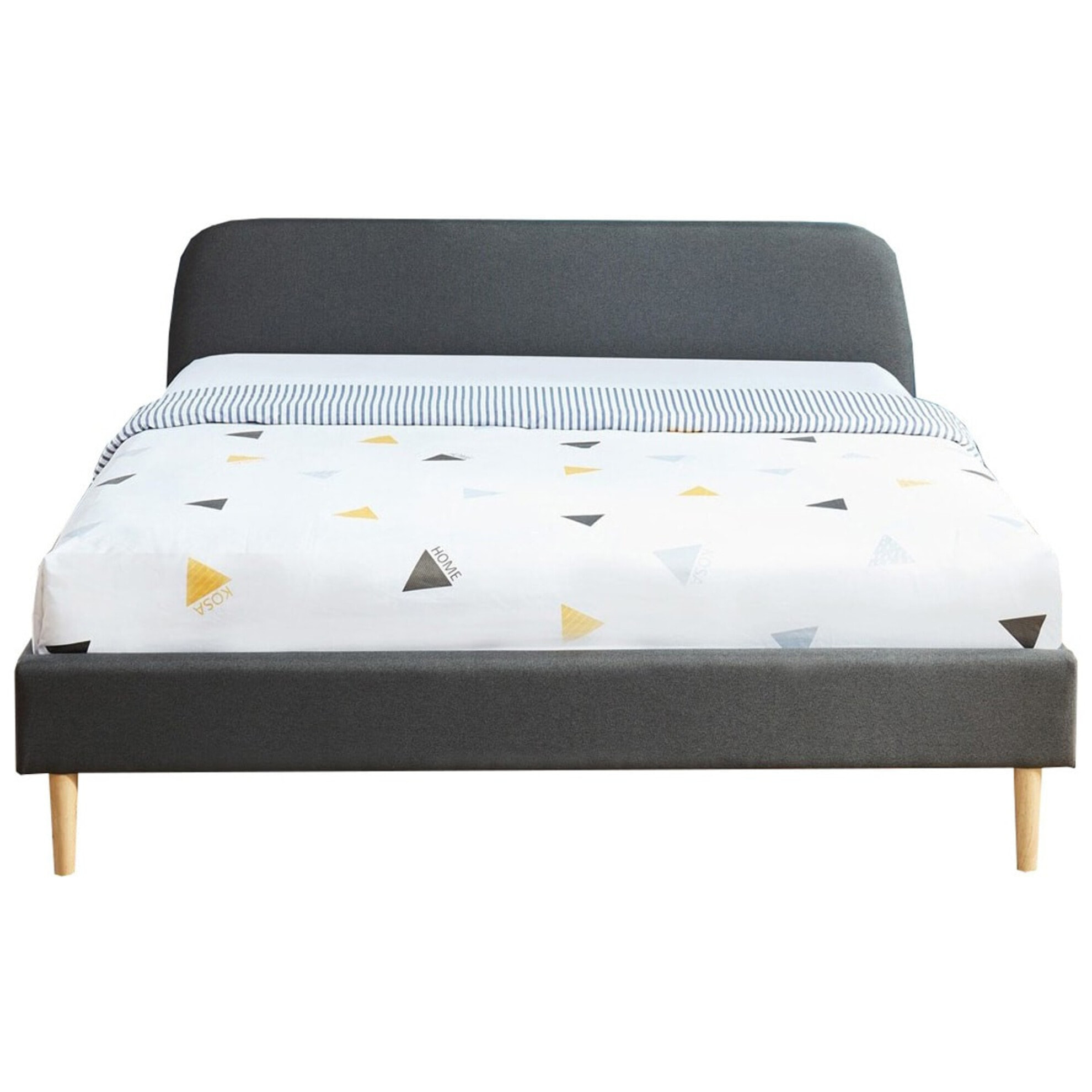 Lit adulte avec tête de lit et sommier - GABY