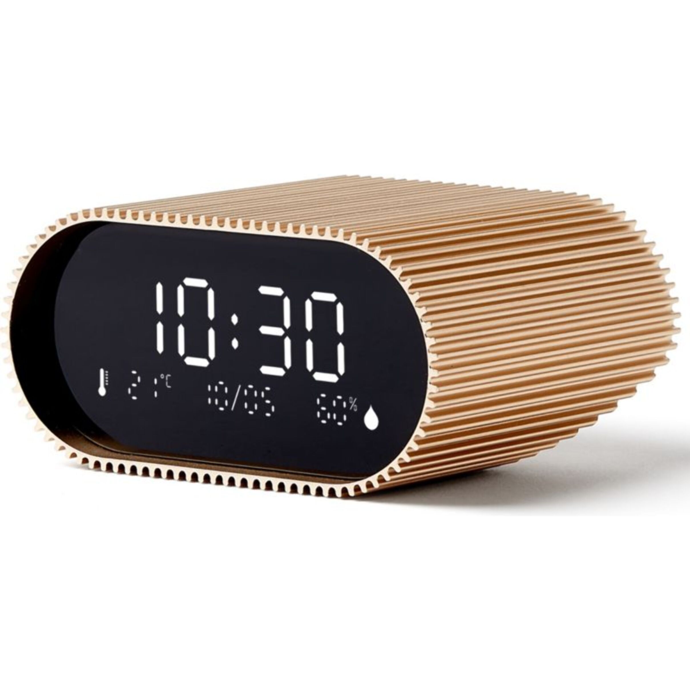 Réveil LEXON Ray Clock Thermomètre et Hygromètre Or